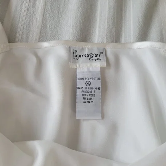 Pajamagram | Floral embroidered silky PJ set | White/Pink | Size XL - Picture 6 of 8